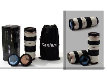 Термочашка в форме объектива Caniam (Canon) EF 70-200 с чехлом Белая 3377842 фото