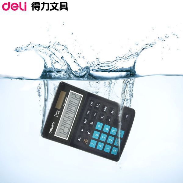 Калькулятор Deli 1635А микс 12 разряд, 158х128х42, водостойкий 2856262 фото