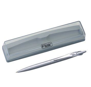 Ручка кулькова Flair Real Magic сатинова хромована з прозорим футляром 3501836 фото