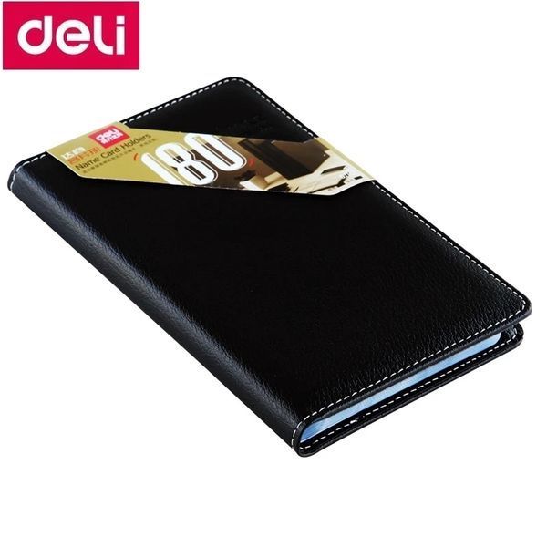 Визитница Deli 5792 черный, 180 визиток, 11*19см, Кейс для визиток эко-кожа, Органайзер для кредитных карт 2843534 фото
