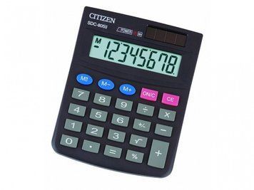Калькулятор бухгалтерский Citizen SDC-805BN черный 8 разряд, 102х131х18,5, пласт корп, пласт кн. 2811880 фото
