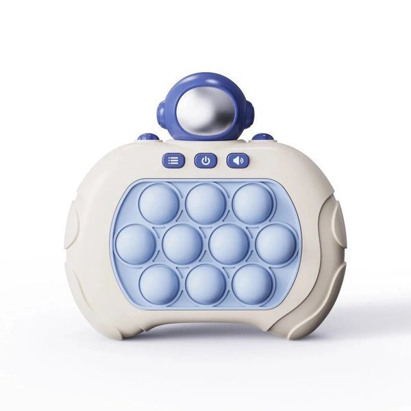 Електронна консоль Pop It Quick Push Game, антистрес-іграшка Астронавт, 4 режими гри, ABS + силікон, блакитний 1420097 фото