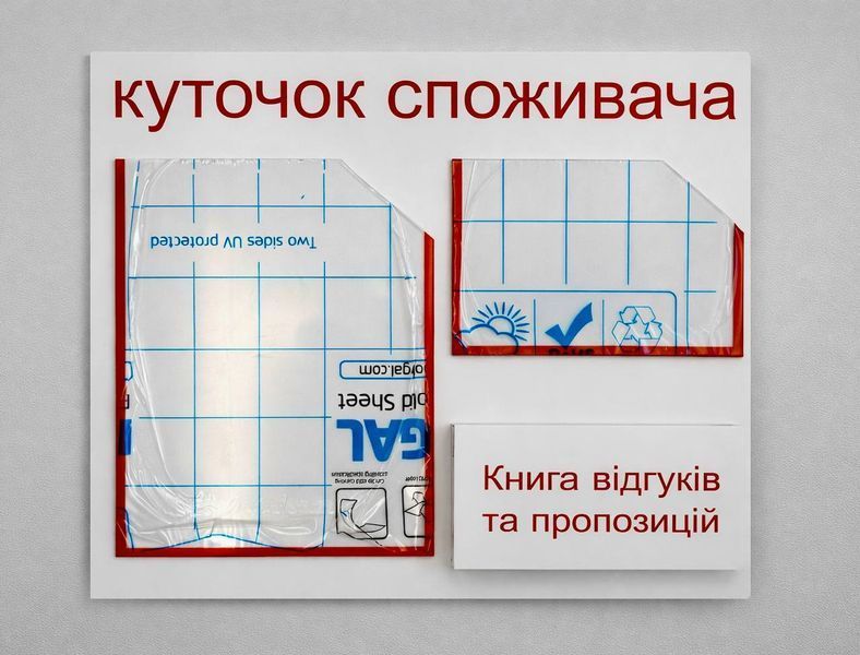 Уголок потребителя 520*400мм, Информационный стенд + Книга отзывов и предложений, Уголок покупателя (1370) 2901370 фото