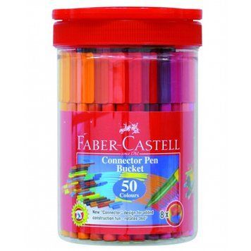 Фломастери Faber_Castell 50 кольорів 2мм круглі (11-1500) Connector пластикова банка 3502182 фото