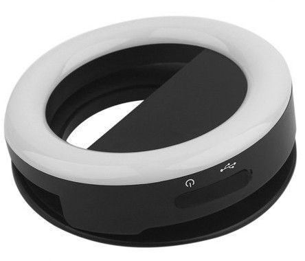 Selfie Ring Світлодіодне кільце для селфи RK-14 чорне 3378289 фото