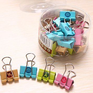 Затиск для паперів Deli 8488 25 мм, кольорові "Bon Voyage", туба 2850212 фото