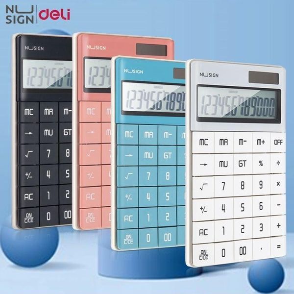 Калькулятор бухгалтерський Deli NS041, 12 розряд, безшовні кнопки, 165*103*12,5 мм 2882717 фото