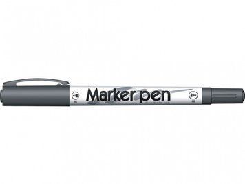 Маркер перманентный Deli 6824 черн 2мм /0,5мм двухсторонний 2843543 фото