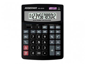 Калькулятор Assistant AC-2315 черный 12 разряд, 200х150х36, пласт корп, пласт кн. 2827398 фото