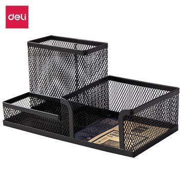 Підставка-органайзер для ручок Deli, металева сітка, 3 відділення 3500858 фото