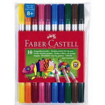 Фломастери Faber_Castell Fibre-tip, 10 кольорів, двосторонні 3502189 фото