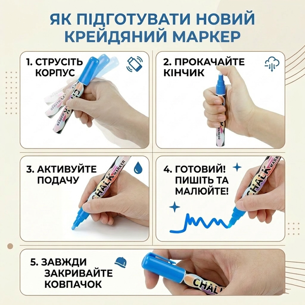Крейдяний маркер Chalk Marker 1-6 мм двосторонній, що стирається,Червоний 2905688 фото