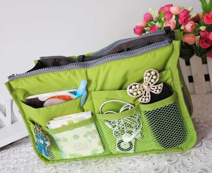 Органайзер для сумочки Bag-in-Bag (синій/зелений), Органайзер для сумки, Багатофункціональний органайзер-сумка 3378370 фото