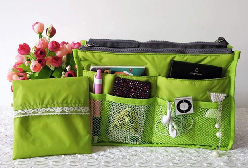 Органайзер для сумочки Bag-in-Bag (синій/зелений), Органайзер для сумки, Багатофункціональний органайзер-сумка 3378370 фото
