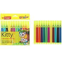 Фломастери Flair Kitty, 12 кольорів, мініатюрні 3502152 фото