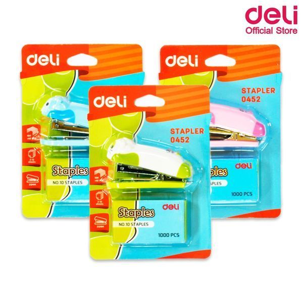 Степлер Deli 0452E мікс №10 12ар пласт міні-розм "Звірята"NEW 2874729 фото