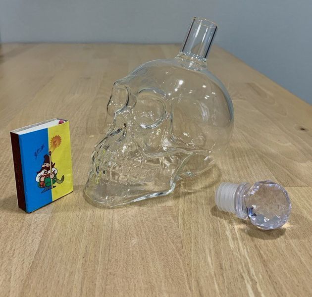Подарунковий Графін у формі Черепа Crystal середній, Скляний оригінальний графін під віскі (0,35 л) 3735024 фото
