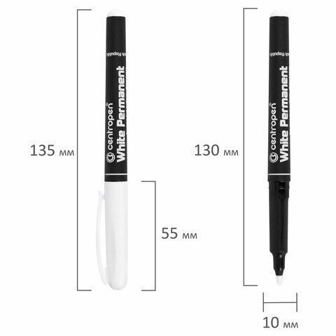 Маркер перманентный водостойкий Centropen 2686/11 белый, 1,2 мм Permanent White (для черных табличек) 2867296 фото